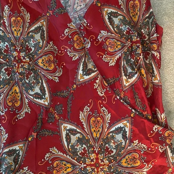 100% pure silk wrap top by Talbots size 16 sleeveless - Picture 7 of 8